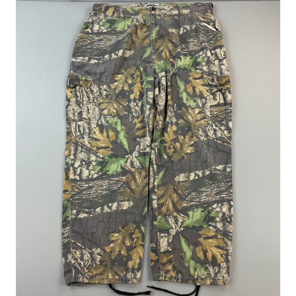 Vintage Jerzees Outdoor Pants Mens 2XL Treebark Big Woods Camo Baggy Cargo